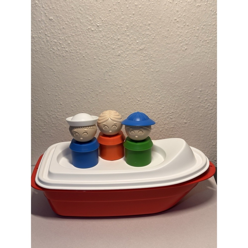 Tupperware Tuppertoys Canoe Toy Canoe Boat Tuppertoy 3 Ppl Container Bath/ Pool